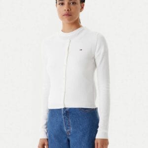 Tommy Jeans dámský bílý svetr DW0DW20976YBL L