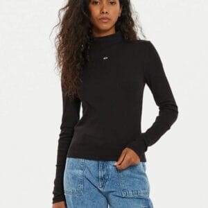 Tommy Jeans dámský černý rolák DW0DW19830BDS XL