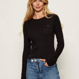 Tommy Jeans dámský černý svetr DW0DW22165BDS XL