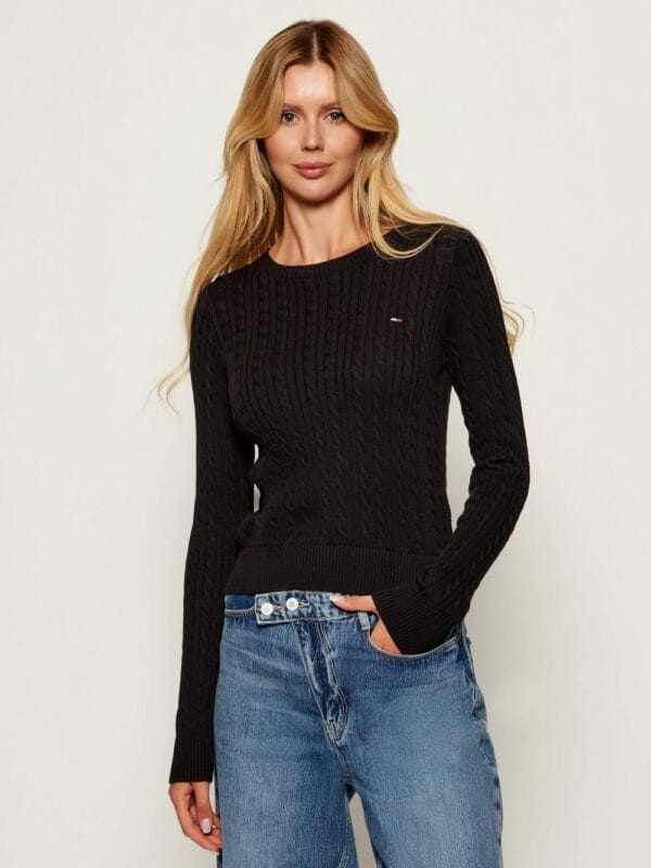 Tommy Jeans dámský černý svetr DW0DW22165BDS XL