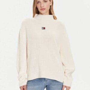 Tommy Jeans dámský krémový svetr DW0DW21676YBH L