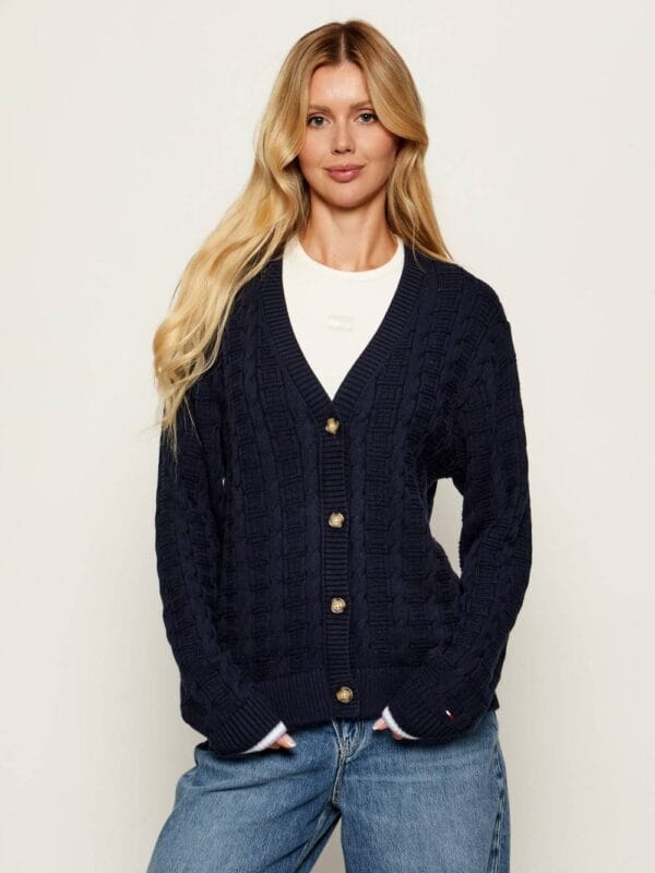 Tommy Jeans dámský modrý svetr DW0DW21681C1G L