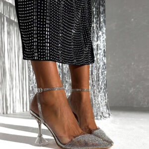 Transparentní kamínkové lodičky na podpatku ZONTA Velikost: 41