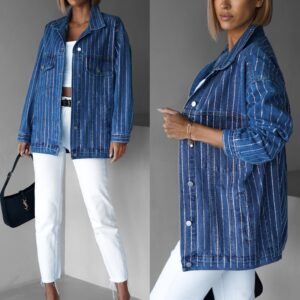 Třpytivá džínová luxusní bunda NICOLAE Velikost: ONESIZE