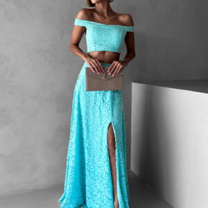 Tyrkysový společenský komplet se sukní BERND Velikost: ONESIZE