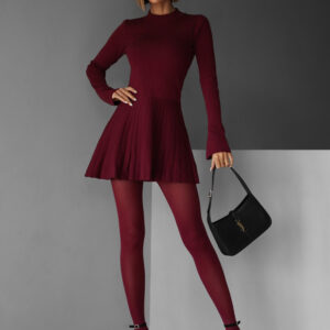 Vínové vypasované krátké šaty GIAHANY Velikost: M/L