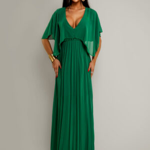 Zelené elegantní šaty PARFOMELLE s výsřihem do V
