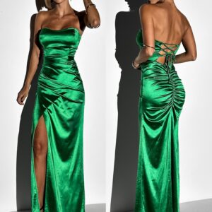 Zelené společenské korzetové šaty KARLOT Velikost: ONESIZE