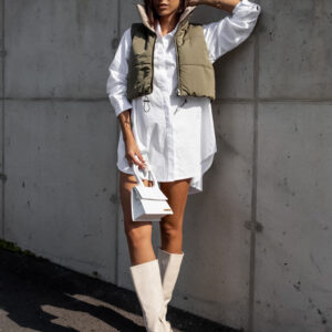 Zeleno béžová oboustranná vestička BRANCHE Velikost: L