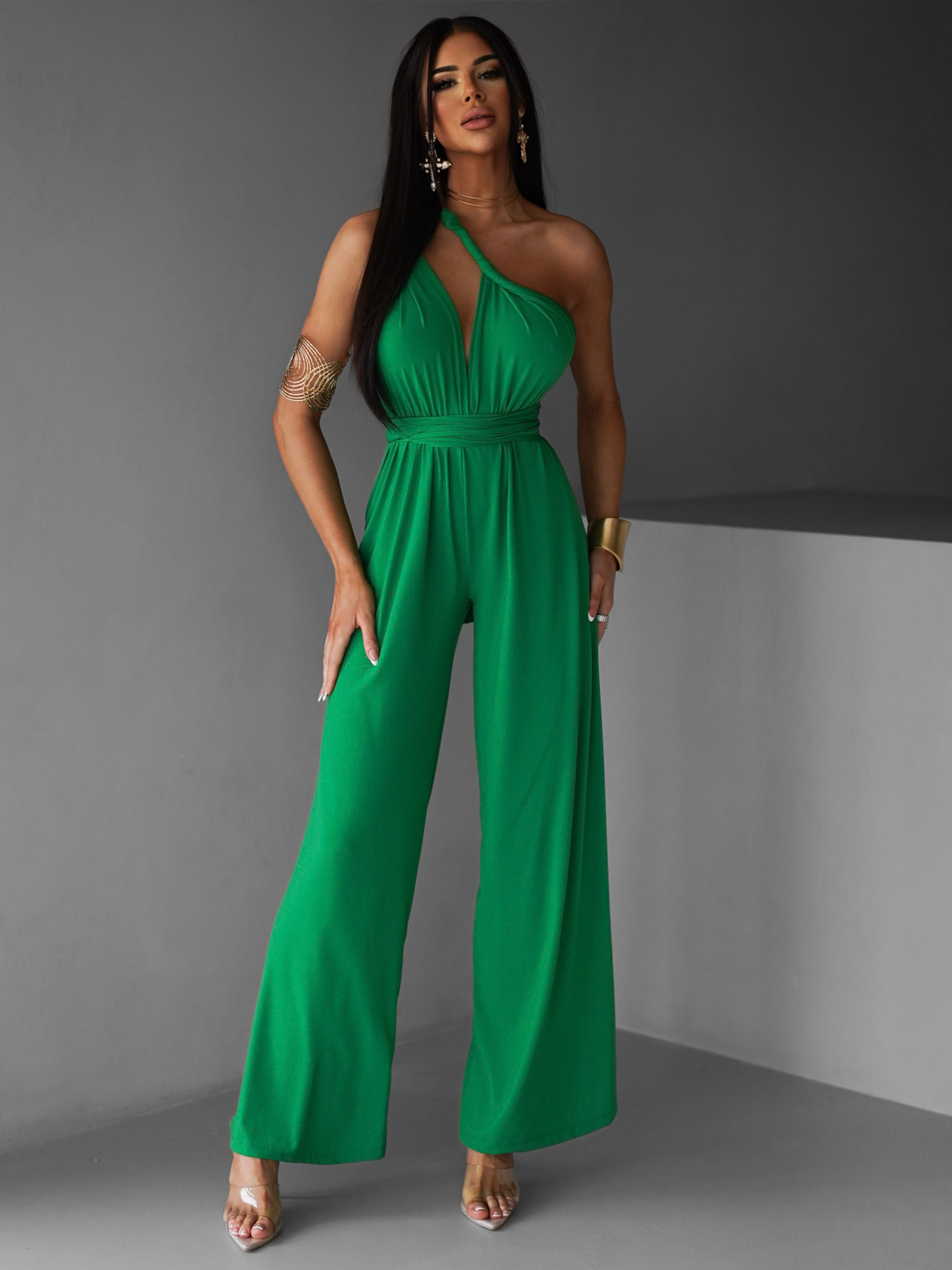 Zelený dlouhý overal PERCY na zavazování - Obrázek 3