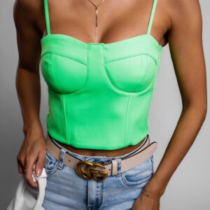 Zelený elegantní crop top TOPAZ