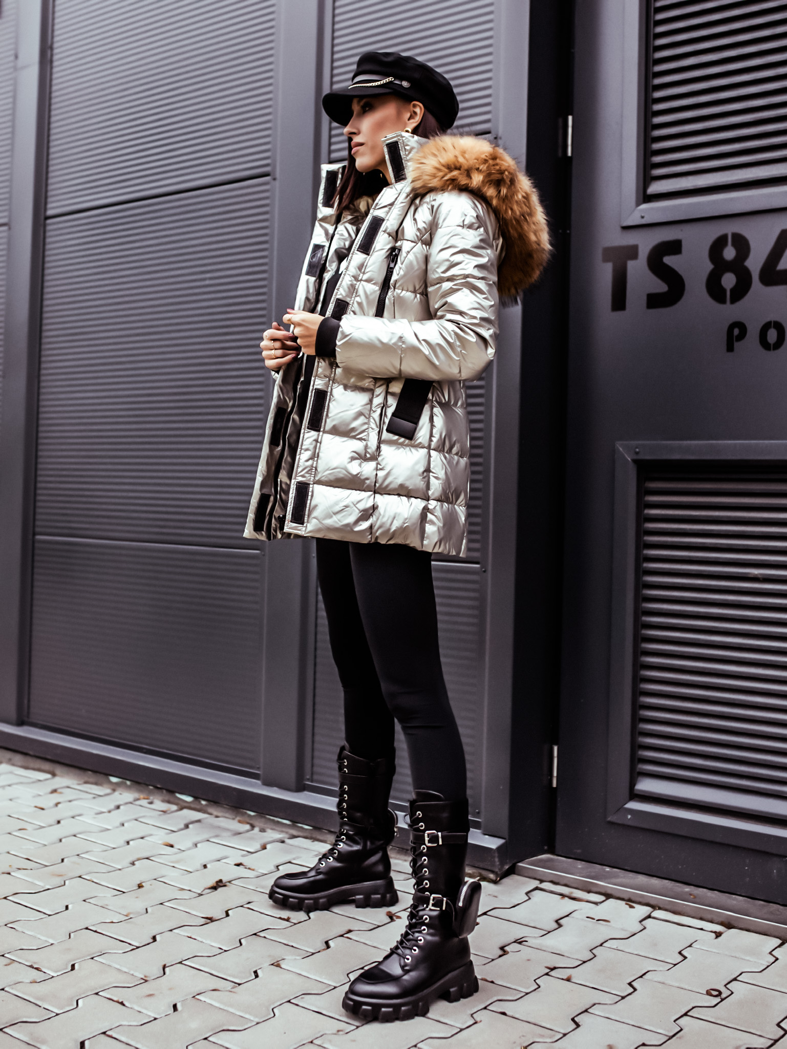 Zlatá metalická bunda NORTH Velikost: S - Obrázek 2