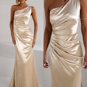 Zlaté dlouhé společenské šaty KULOSA Velikost: ONESIZE