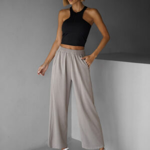 Béžové široké culotte tepláky BROXITON Velikost: ONESIZE