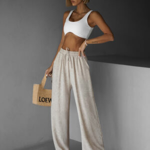 Béžové široké volné kalhoty BOETANA Velikost: XL/XXL