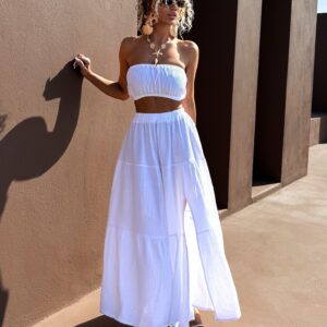 Bílá mušelínová dlouhá sukně HAURALA Velikost: ONESIZE