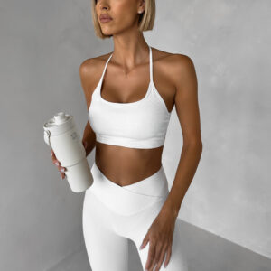 Bílá sportovní jóga podprsenka HALIRA Velikost: L