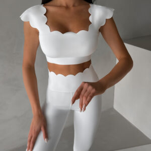 Bílá sportovní vlnkovaná podprsenka KALIRA Velikost: L