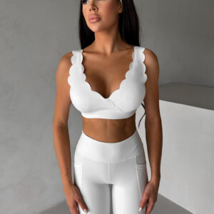 Bílá sportovní vlnkovaná podprsenka TRIVEN Velikost: L