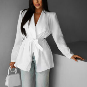 Bílá vázací tunika STEFFONA Velikost: ONESIZE