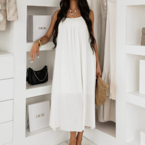 Bílé maxi dlouhé šaty JUNELL Velikost: M/L