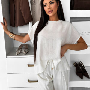 Bílé oversize triko ALICANT s krátkým rukávem Velikost: ONESIZE