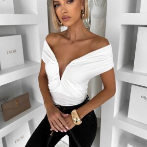 Bílé společenské body AIBARA s výstřihem Velikost: ONESIZE