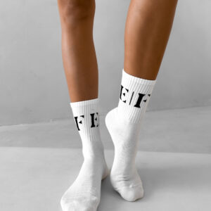 Bílé vysoké ponožky ERIKA FASHION Bolt Velikost: 38-41