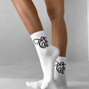 Bílé vysoké ponožky ERIKA FASHION Classic Velikost: 38-41