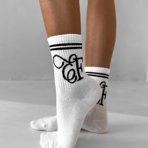 Bílé vysoké ponožky ERIKA FASHION Line Velikost: 38-41