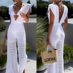 Bílý elegantní overal ILIANE Velikost: ONESIZE