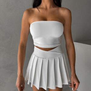 Bílý jóga top FULTER s řasením Velikost: S