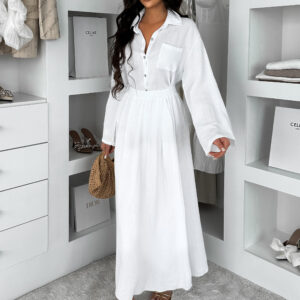 Bílý mušelínový košilový komplet BELIANE se sukní Velikost: ONESIZE