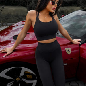 Černá sportovní podprsenka LAVIRA s překríženými zády Velikost: L