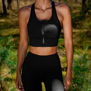 Černá sportovní podprsenka PLATERO na zip Velikost: L