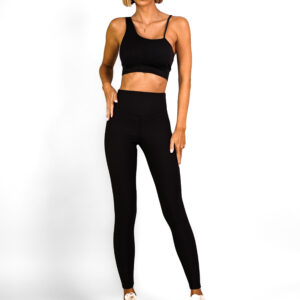 Černé basic sportovní elastické legíny AVOSIA Velikost: L/XL