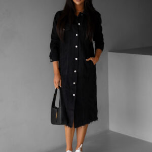 Černé džínové šaty CAPRICE na knoflíky Velikost: M/L