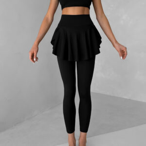 Černé jóga sportovní legíny se sukní KAVINO Velikost: L