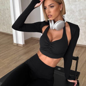 Černé sportovní bolerko rukávky OMIREX Velikost: L