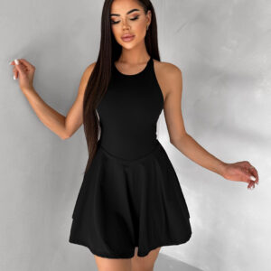 Černé tenisové krátké šaty ROUTALA Velikost: L