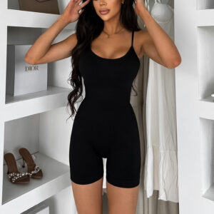 Černý krátký tvarující overal KRASHA na ramínka Velikost: M/L