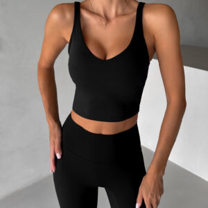 Černý sportovní top VIDAO na sport Velikost: L