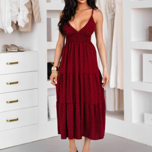 Červené elegantní elastické šaty STRIDE s kamínky Velikost: ONESIZE