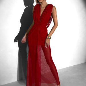 Červené tylové dlouhé šaty FALDARY Velikost: ONESIZE