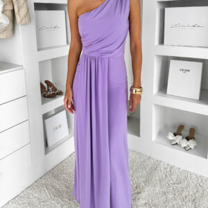 Fialova asymetrické dlouhé šaty DIETER Velikost: ONESIZE