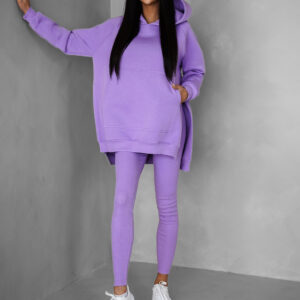 Fialová bavlněná dlouhá teplákovka BELLOVA Velikost: ONESIZE