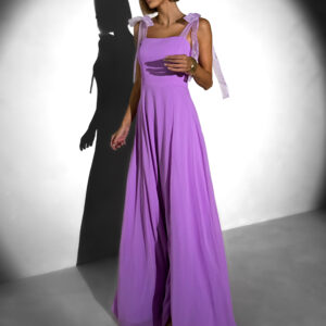 Fialové společenské dlouhé šaty AMIREZA s rozparkem Velikost: L