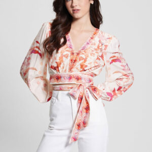 Guess dámská vzorovaná šněrovací košile W3GH62WFCX0 S