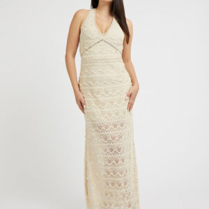 Guess dámské dlouhé béžové šaty W3GK27KBPQ0 M