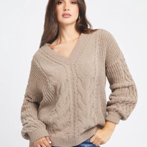 Guess dámský hnědý svetr W3BR64Z3BA0 M